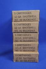 Ammo, Olin 12 gauge 00 Buckshot. 25 total rounds.
