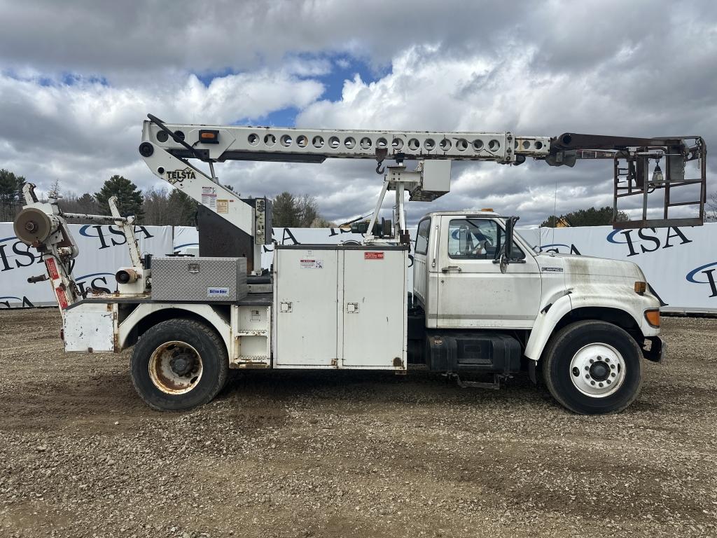 1998 Ford F800 T40 Cable Placer Bucket Truck