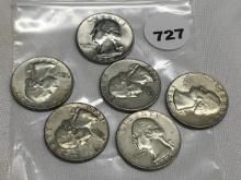 (6) Silver Washington  Quarters