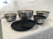 5 in., 7 in., 8 in. & 10 in. Silcone Bottom Stainless Steel Bowls