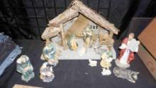 Nativity Set & People