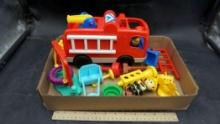 Fire Truck Toy W/ Toy People & Accessories