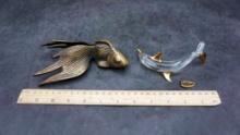 Metal Fish & Glass Dolphin (Unattached Part)