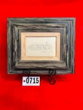 FRAMED CATTLE DRIVE SKETCH