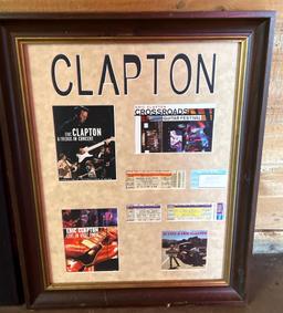 Lot of 3 Music Framed Memorabilia - Bob Dylan, Eric Clapton, and Rolling Stones