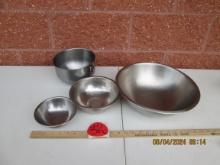 4 Asst Stainless Steel Bowls