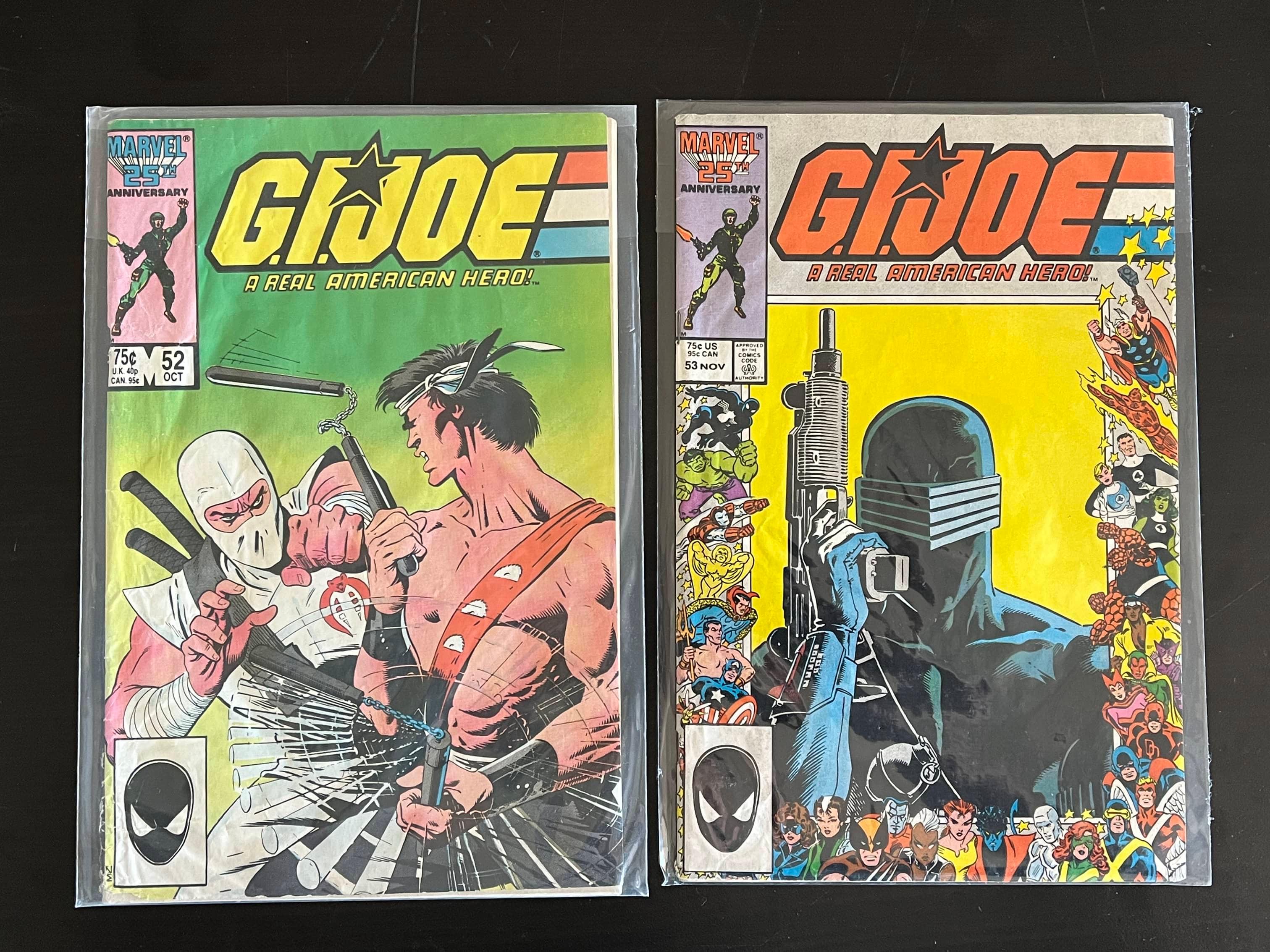 2 Issues GI Joe Comic #52 & #53 Marvel Comics 1986 Copper Age Comics