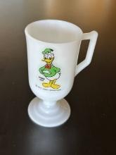 Milk Glass Goblet for Walt Disney Productions Featuring Donald Duck Vintage 1980s