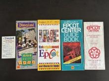 Lot of 5 Park Entertainment Guide Books & Pamphlets and wallet fact card 1980-1997 Disneyland and Wa