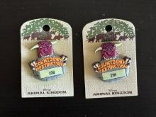 2 Animal Kingdom Name Badges Lou-Tim Walt Disney World