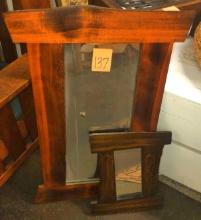 2 QUARTER SAWN BEECH FRAMED MIRRORS - PICK UP ONLY