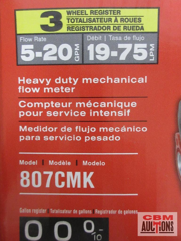 Fill-Rite 807CMK Heavy Duty Mechanical Flow Meter, 5-20GPM
