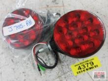 Jammy J-755-RD LED Single Face Pedestal Lamp, Stop/Turn/Tail Model, Red Lens Black Back - Set of 2
