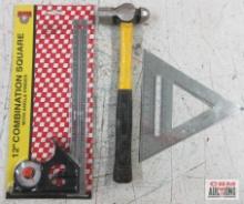 Ball Peen Hammer 12" Combination Square w/ Angle Finder...... Quick Square...
