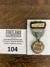 1916 United States Independent Telephone Association VISITOR Badge