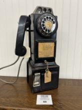 Early 1960s Automatic Electric 3 Slot Coin Payphone Telephone