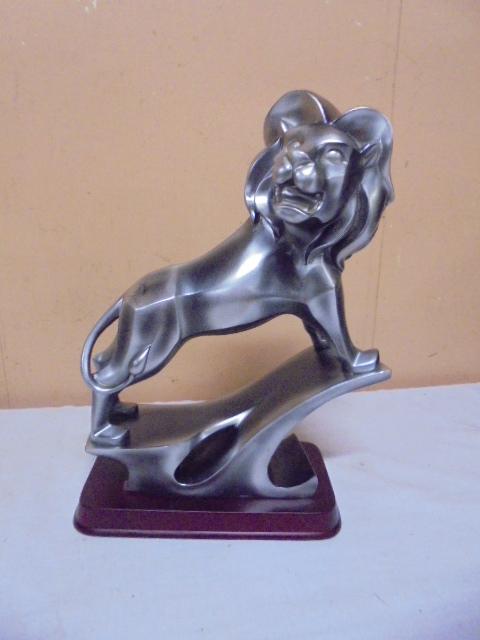 Silvertone Lion Statue