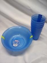 Sterilite Cups & Bowls. Qty 4 Cups & 2 Bowls.