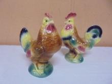 Set of Vintage Ceramic Chickens
