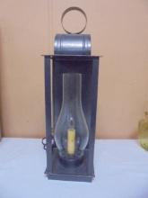 Vintage Style Metal Accent Lamp w/ Flicker Bulb