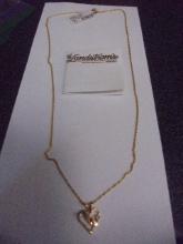 Ladies 18" 10k Gold Black Hills Gold Necklace & Heart Pendant