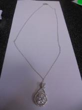 Ladies Sterling Silver 16" Necklace & Pendant