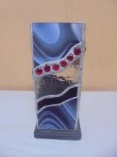 Beautiful Stainesd Lead Glass Candle Holder