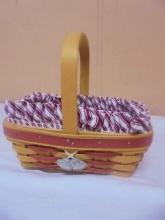 1997 Longaberger Sweet Treats Basket w/ Liner-Protector-Tie On