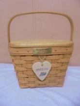 1994 Longaberger Dresden Tour Basket w/ Protector & Lid