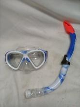 Blue and white snorkel set