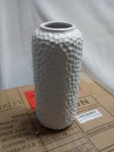 HG Global White Ceramic Textured Vase