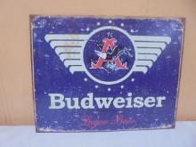 Budweiser Lager Beer Metal Advertisement Sign