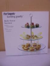 Pier 1 Imports Glass & Metal 3 Tier Tasting Party Buffet Server