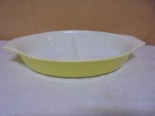Vintage Yellow Pyrex 1.5qt Divided Casserole Dish