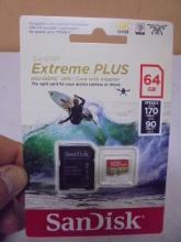 San Disk Extreme Plus 64GB Micro SDXC UHS-1 Card w/ Adapter