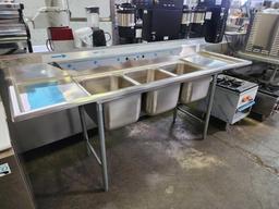 Never Used - Eagle Group 90 in. Stainless Steel 3 Compartment Sink