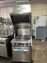 Imperial 4 Burner Electric Range and Oven with HoodMart Ventless Hood