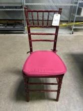 Wood Frame Maroon Chiavari Style Chairs