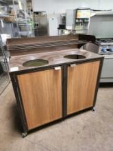 42 in. Wide Brown Metal Frame Double Wide Trash Station