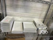 LOT of Assorted White Ceramic Plates and Cups.