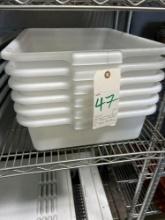 New Winco White 5 in. Deep Plastic Bus Pans
