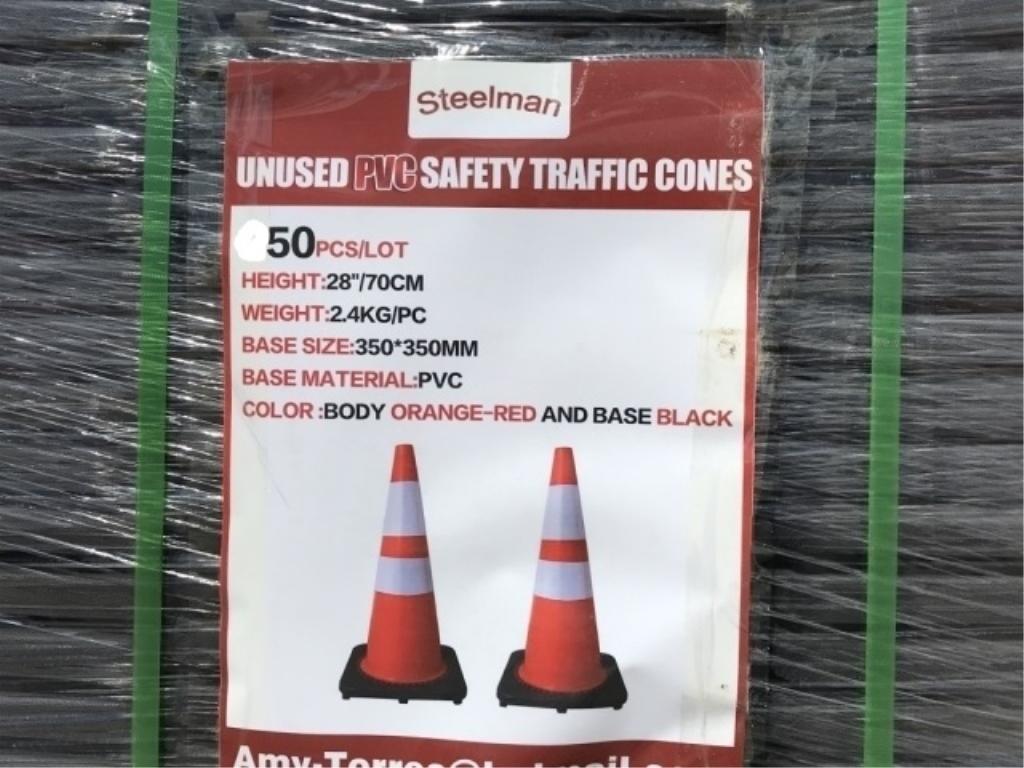 UNUSED (50)pcs Construction Safety Traffic Cones