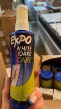 4 EXPO WHITE BOARD CARE SPRAYS, 4 WHITE BOARD ERASERS, AND 4 BOXES OF WHITE BOARD MARKERS