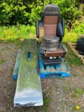 PALLET LOT --- INTERNATIONAL BUMPER AND AIR FILTER AND CASCADIA SEAT
