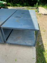 6 x 3 FT STEEL BENCH WITH WHEELS