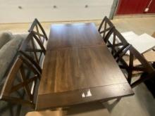 7-PIECE KITCHEN TABLE WITH EXTENSION PIECES --- 62 INCH