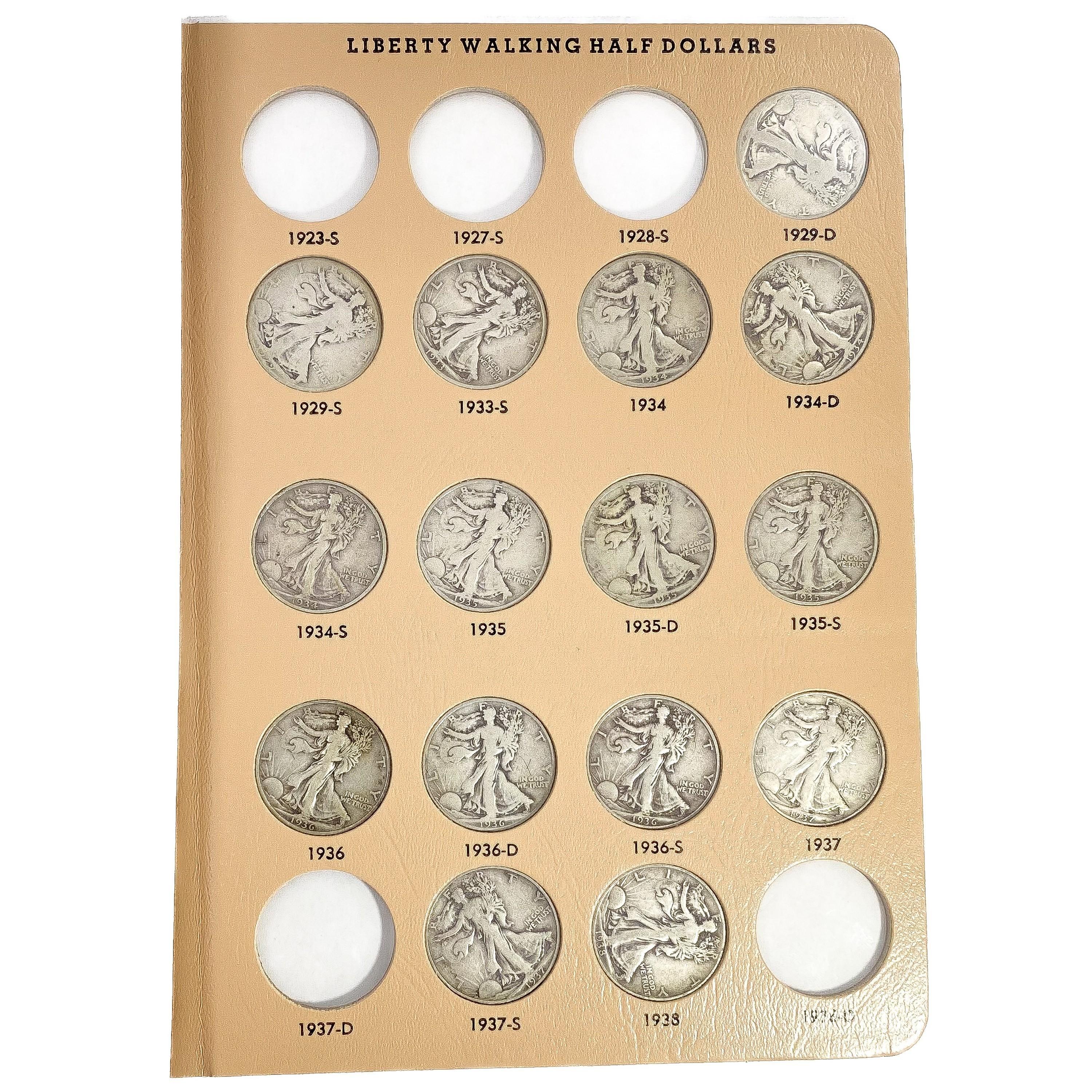 1917-1946 Walking Half Dollar Book (43 Coins)
