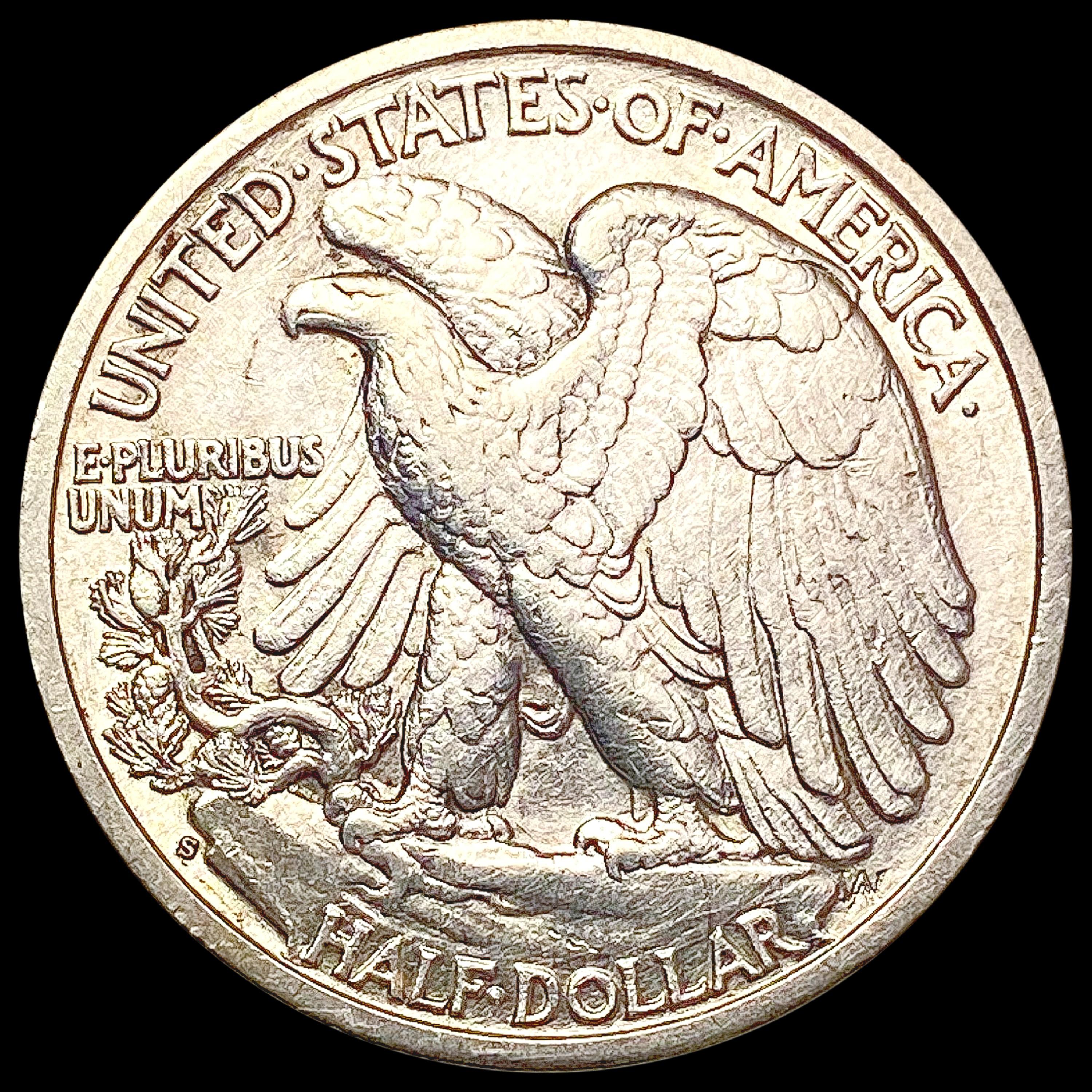 1937-S Walking Liberty Half Dollar CLOSELY UNCIRCU