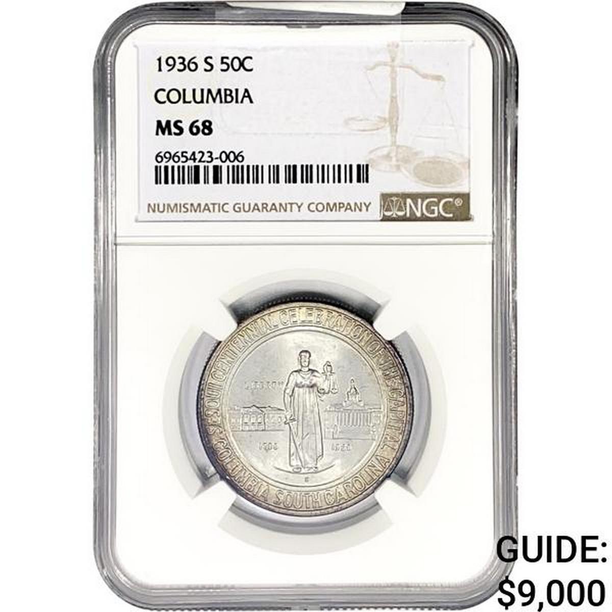 1936-S Columbia Half Dollar NGC MS68