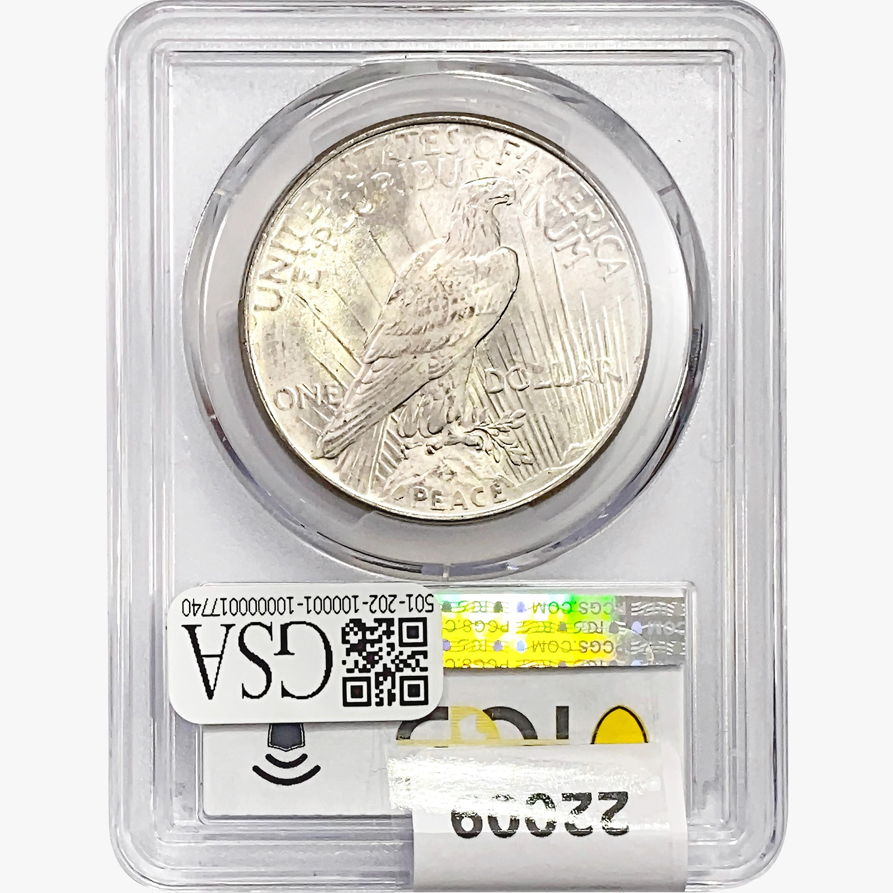 1924 Silver Peace Dollar PCGS MS65